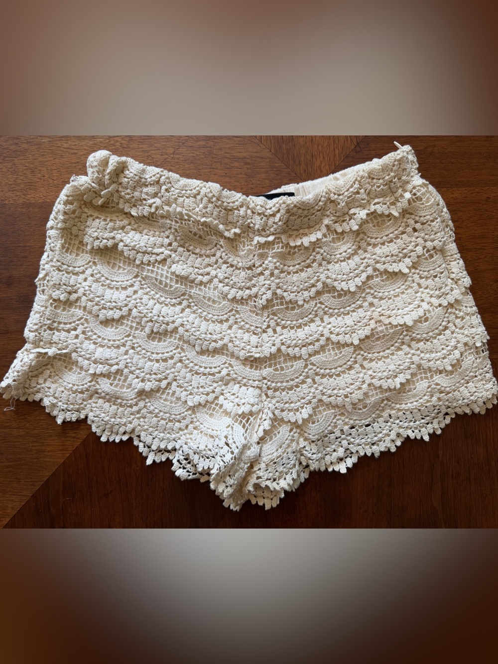 Zara Cream Crochet Lace Shorts